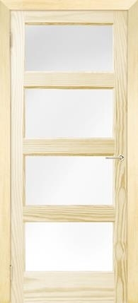 Siseuks mänd oksavaba 4-klaaspaneeliga, SUM-2